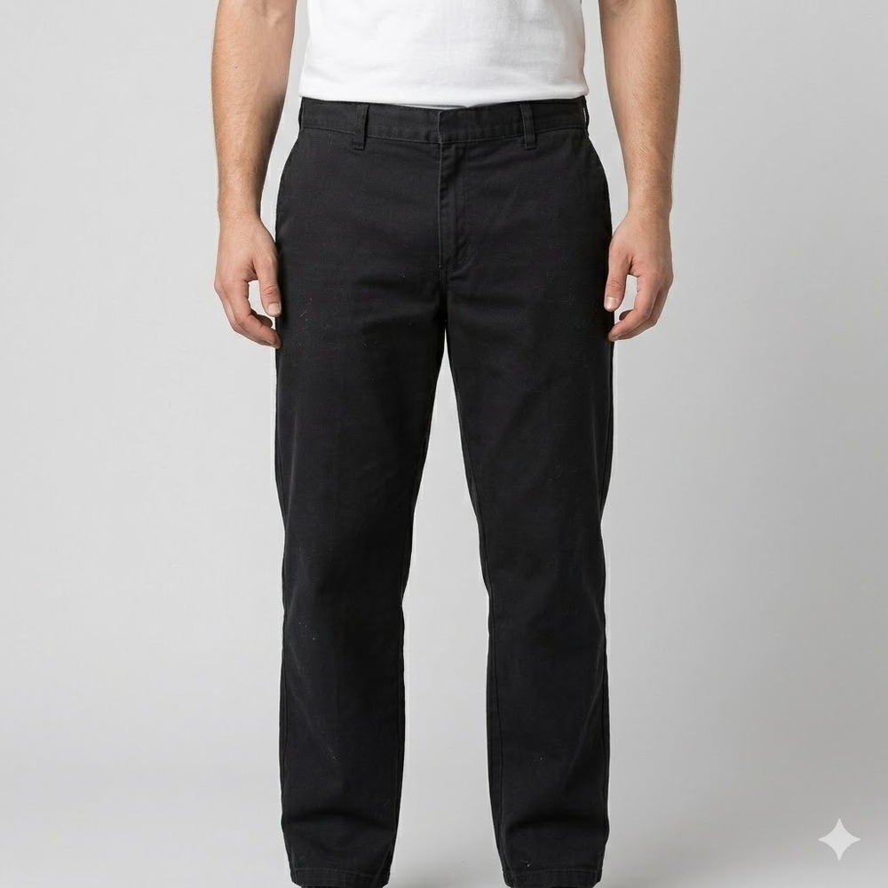 Genuine Dickies Casual Work Pants Flat Front Black 32x29‎